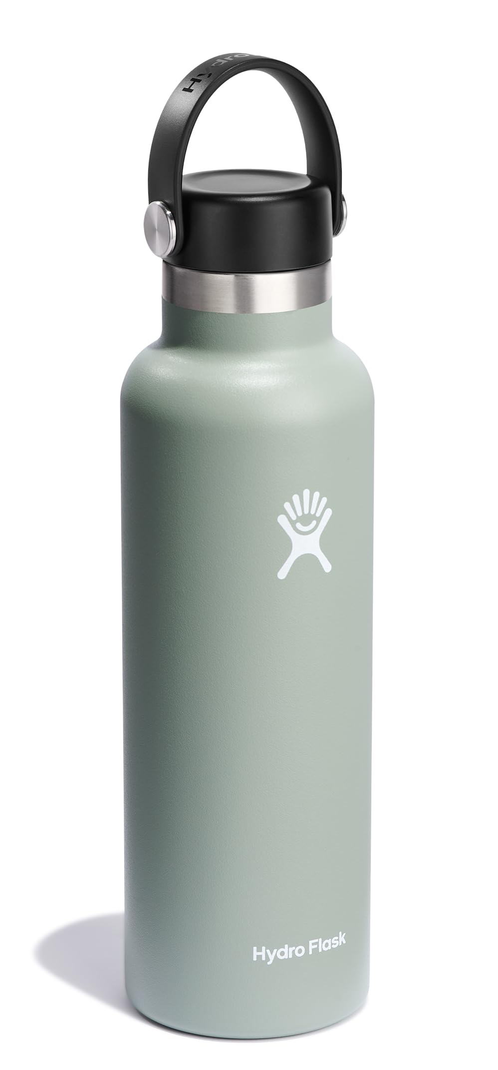 Cap close-up shows leakproof seal on Hydro Flask Agave Green bottle
