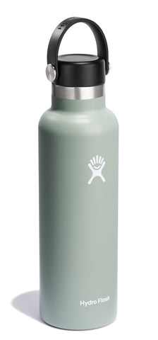 Cap close-up shows leakproof seal on Hydro Flask Agave Green bottle