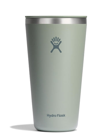 Hydro Flask All Around Tumbler with Agave Green press-in lid keeps drinks hot or cold.