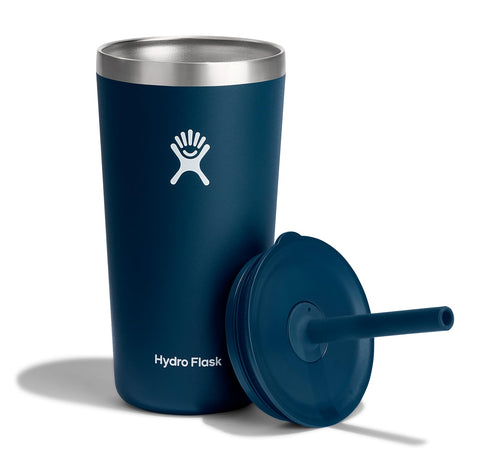 Hydro Flask Indigo Blue tumbler interior highlighting double-wall insulation