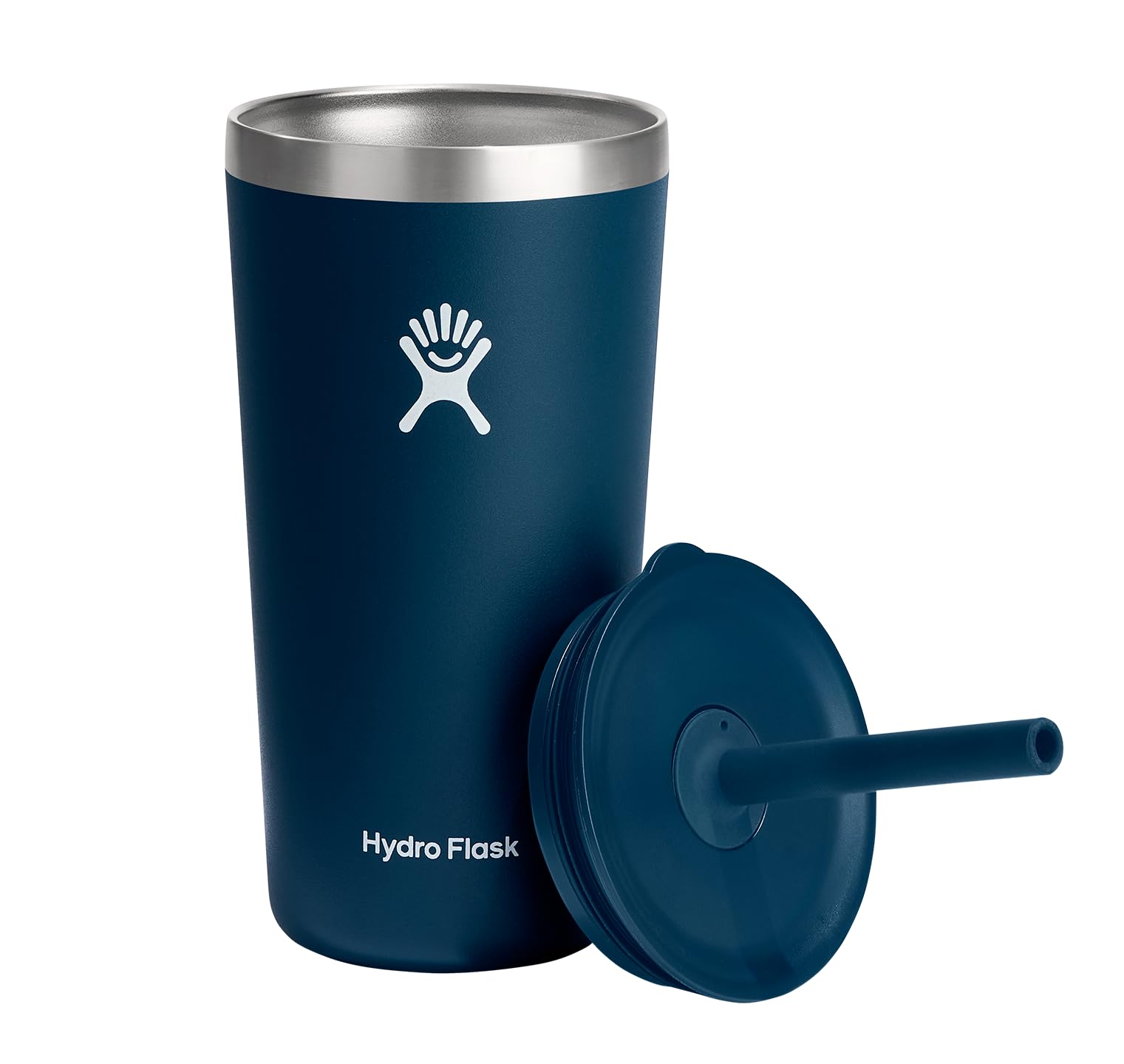 Hydro Flask All Around Tumbler Indigo Blue in use during travel
