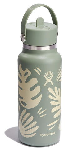 Hydro Flask Botanical Bliss Flex Straw Cap for leakproof on-the-go sipping