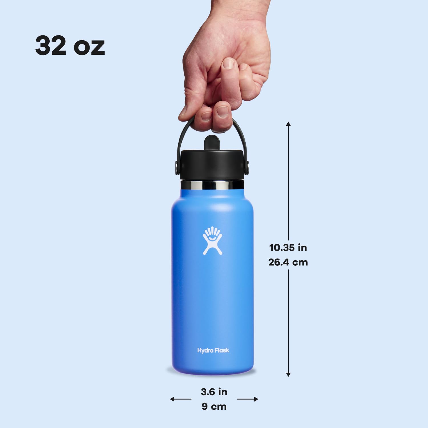 Vibrant cascade blue finish stays bright through daily use.