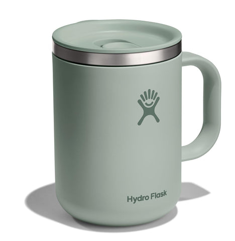Hydro Flask mug with ergonomic handle for secure grip.