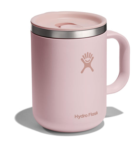 Hydro Flask 24 oz mug highlights insulated body for hot beverages longer.