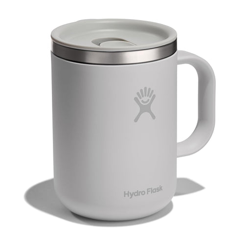 Hydro Flask Coffee Mug Birch Gray angle view highlighting sleek monochrome design