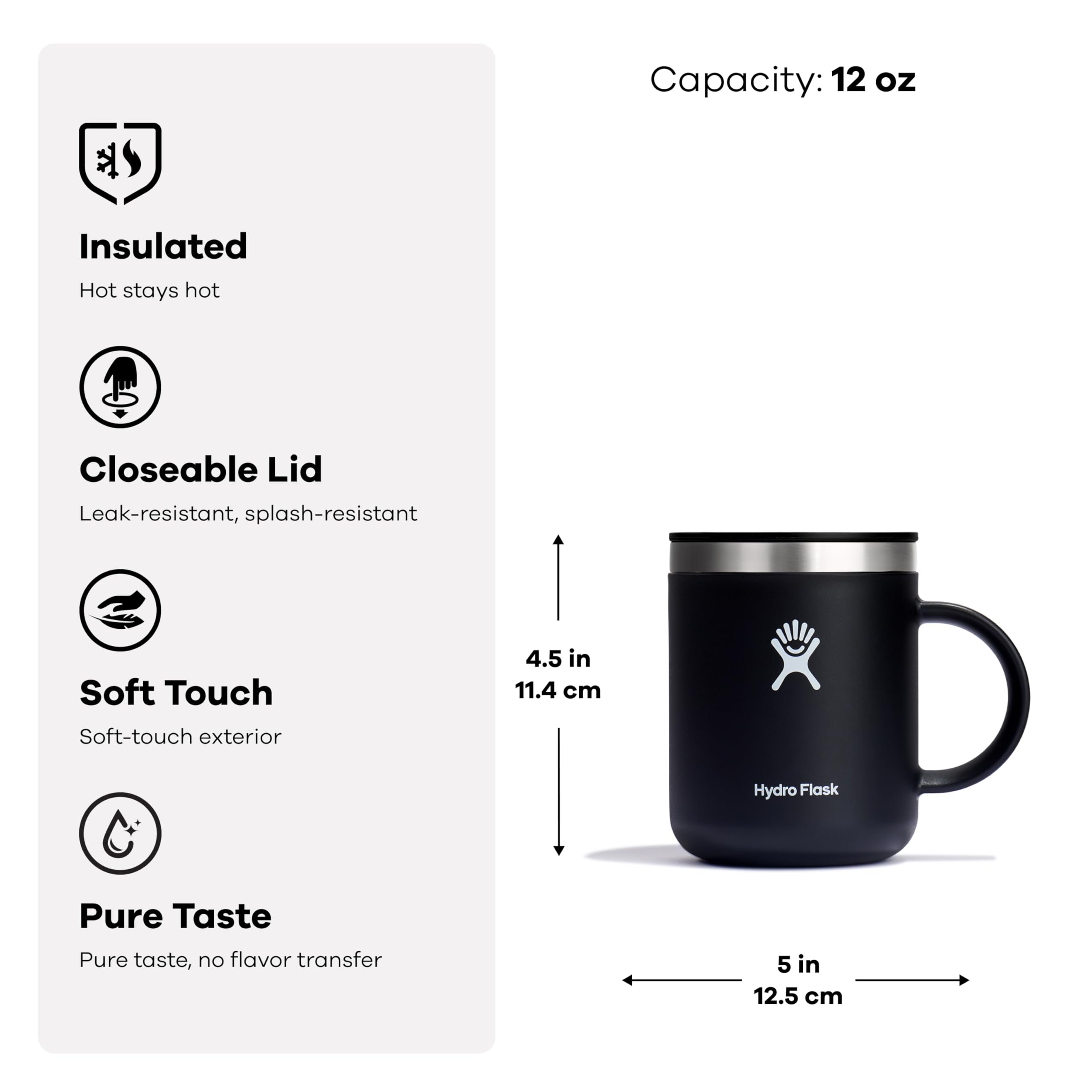 Hydro Flask Coffee Mug Indigo Blue splash-resistant lid in action