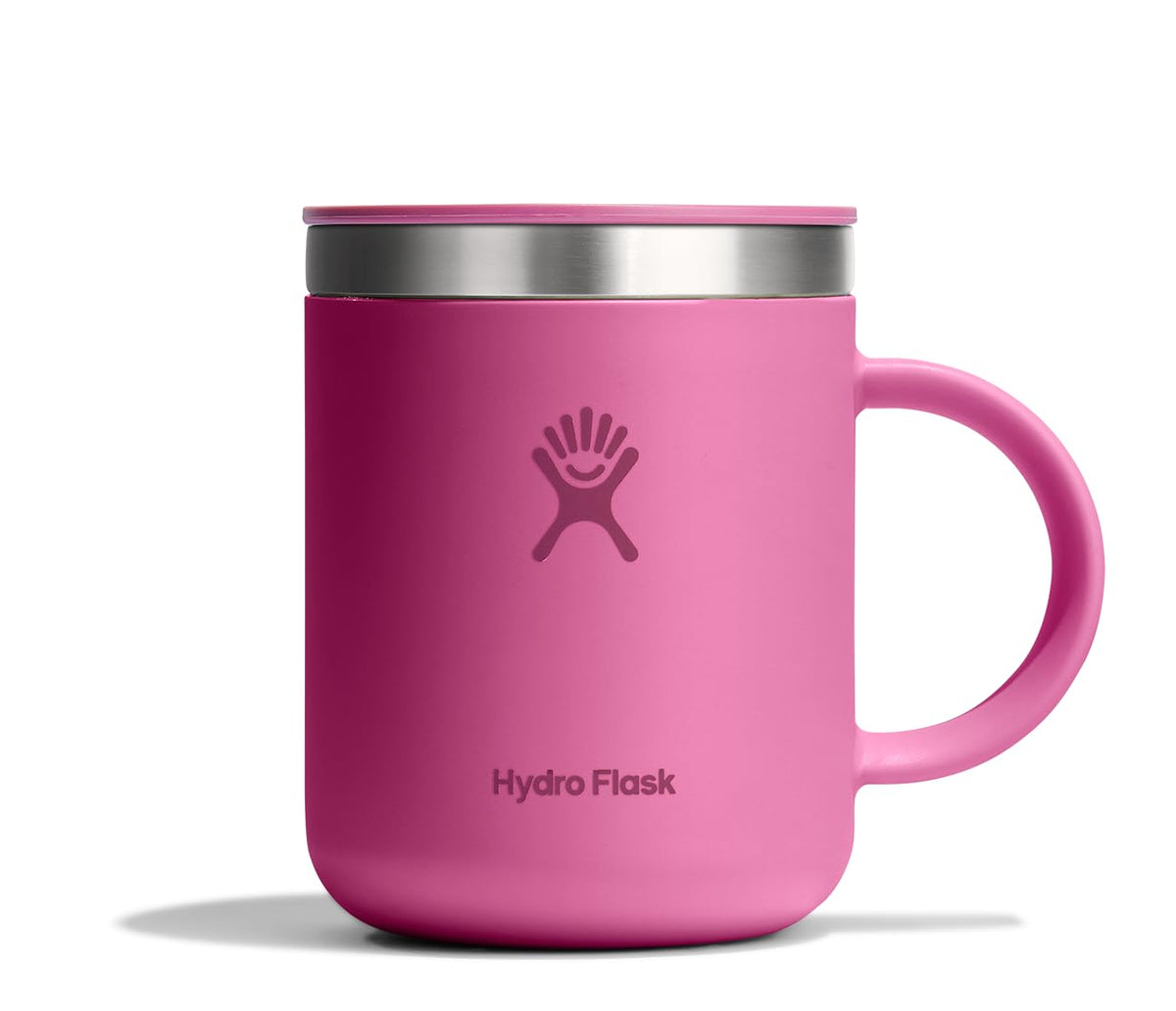 Hydro Flask coffee mug reef pink closeup showing insulated stainless steel for hot drinks