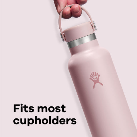 Hydro Flask cupholder-friendly design fits car and bike cupholders.