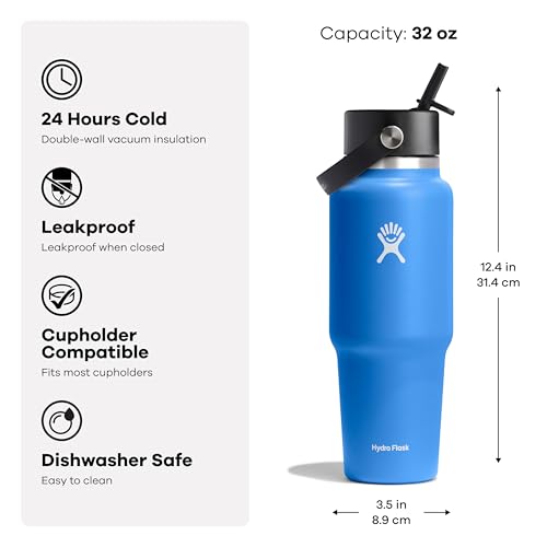 Hydro Flask cupholder-friendly design shown for convenient on-the-go use.