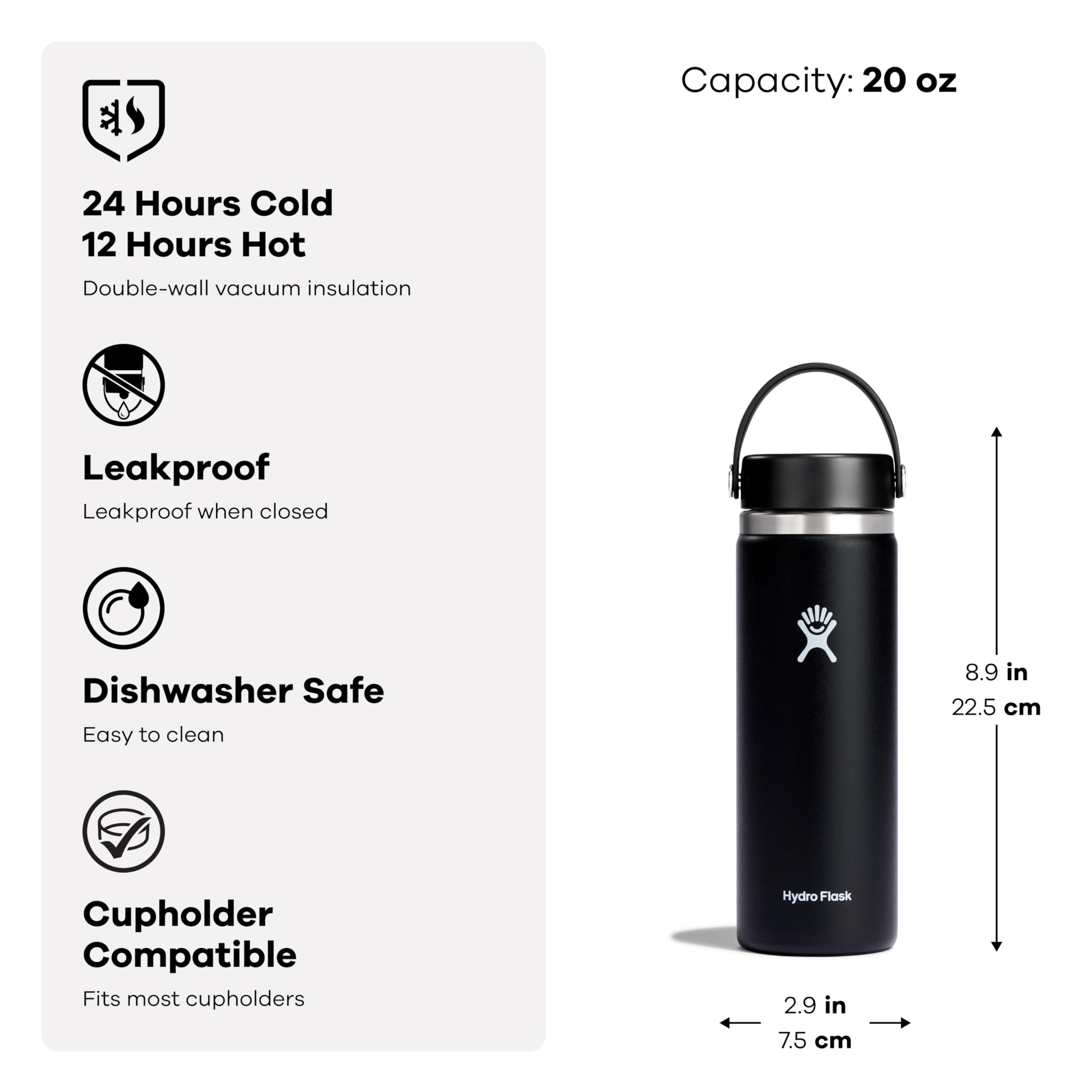 Hydro Flask dishwasher-safe design simplifies cleaning after sports and travel.