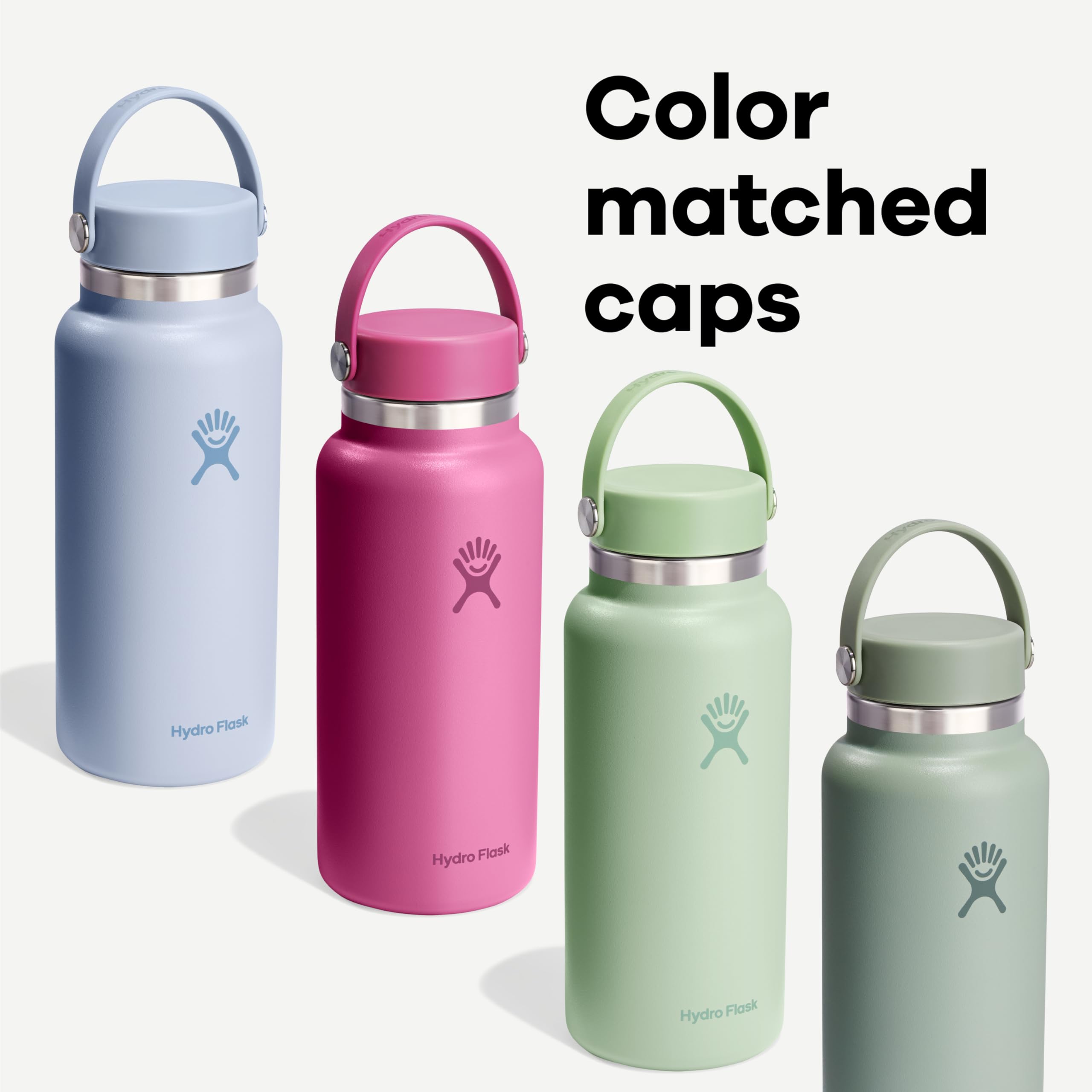 Dishwasher safe Hydro Flask bottle and lid for easy cleaning.