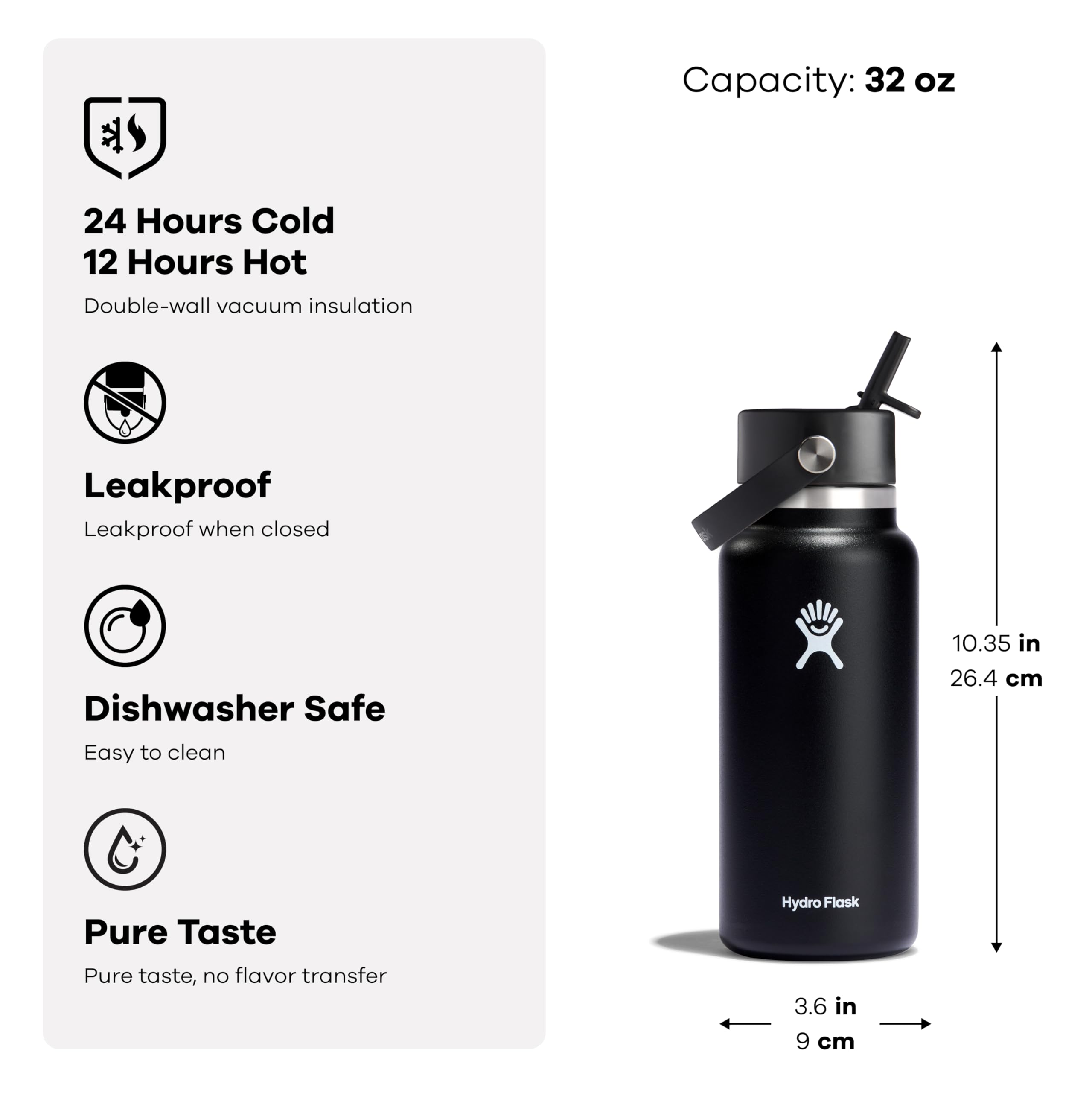 Hydro Flask dishwasher-safe bottle for easy cleaning and vibrant color