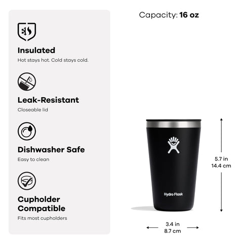 Hydro Flask dishwasher-safe tumbler for easy cleanup after use.