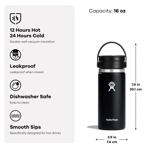 Hydro Flask Dishwasher-safe design simplifies cleanup after daily use.
