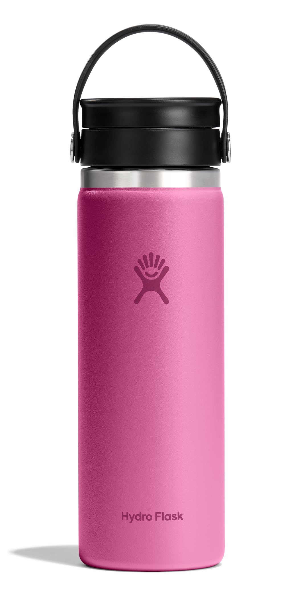 Hydro Flask Flex Sip Coffee Tumbler in Reef Pink with leakproof lid for hot drinks.