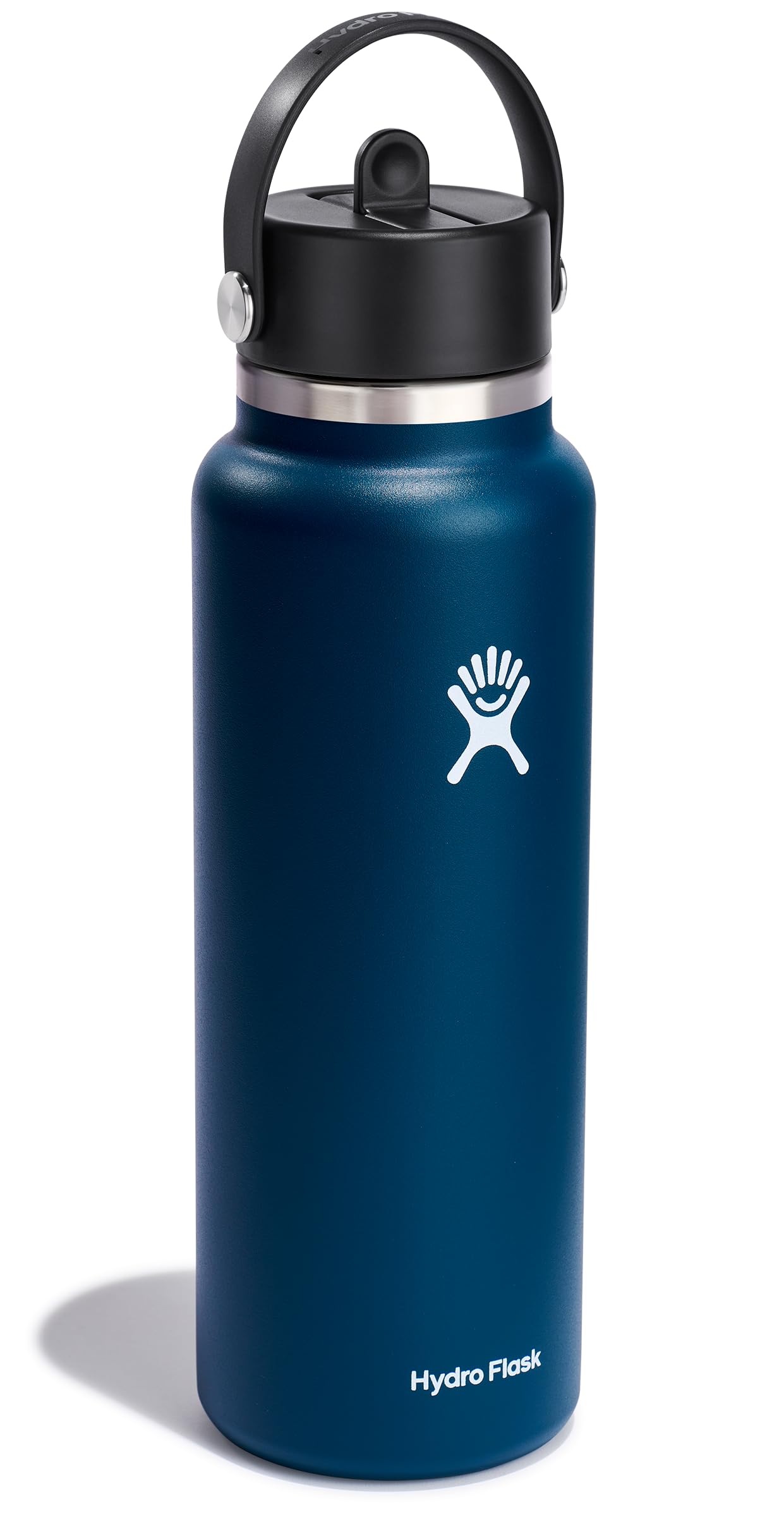 Hydro Flask flex straw cap shown for one-handed hydration.