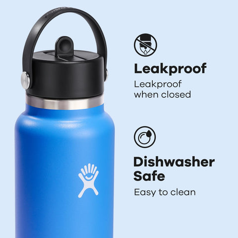 Hydro Flask Flex Straw Cap closed prevents leaks during packing.
