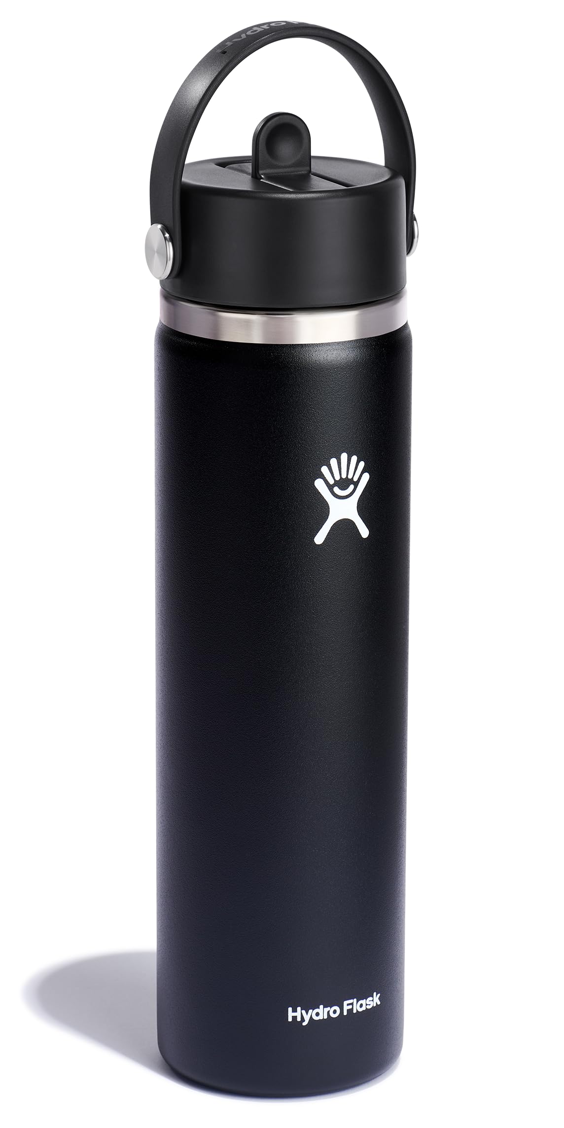 Hydro Flask Flex Straw Cap close-up shows a leakproof seal for on-the-go travel.