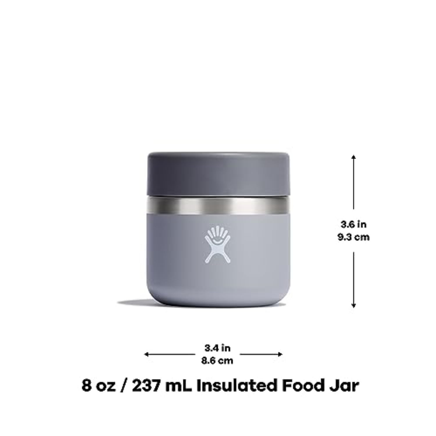Hydro Flask Food Jar 8oz Cascade Blue insulated design keeps food hot or cold.