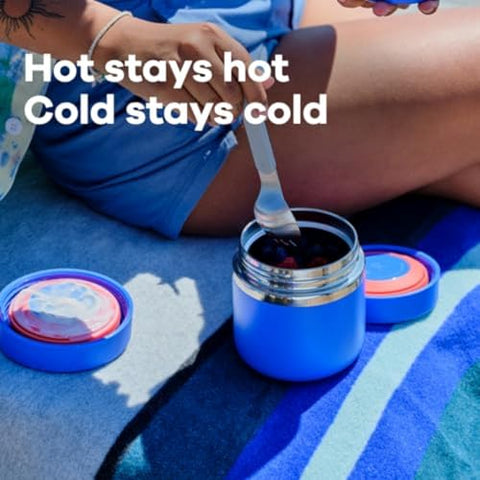 Hydro Flask Food Jar 8oz Cascade Blue stainless interior preserves pure taste.