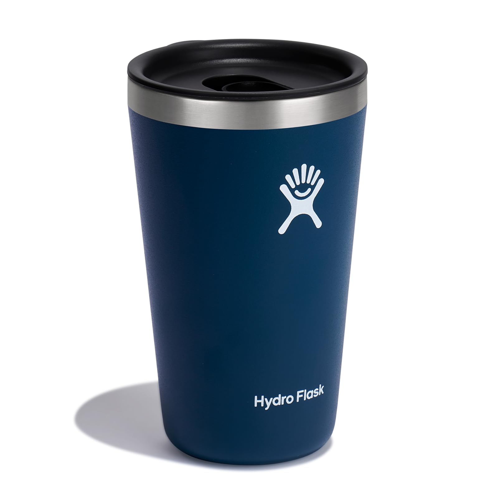 Hydro Flask Indigo All Around tumbler closeable lid, ideal for on‑the‑go coffee.