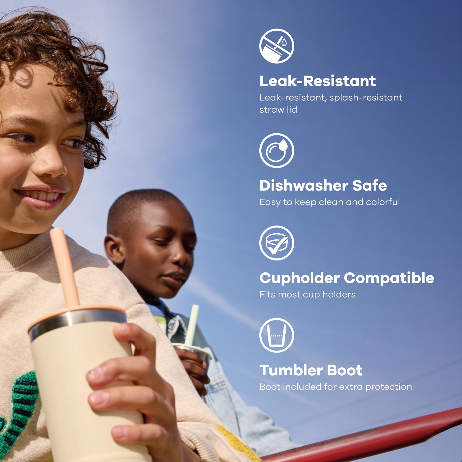 Hydro Flask Kids seaspray blue double-wall insulation keeps drinks cold