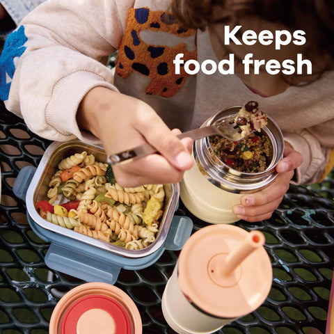 Hydro Flask Koala Gray 12 oz capacity fits kid-sized portions for school lunches.