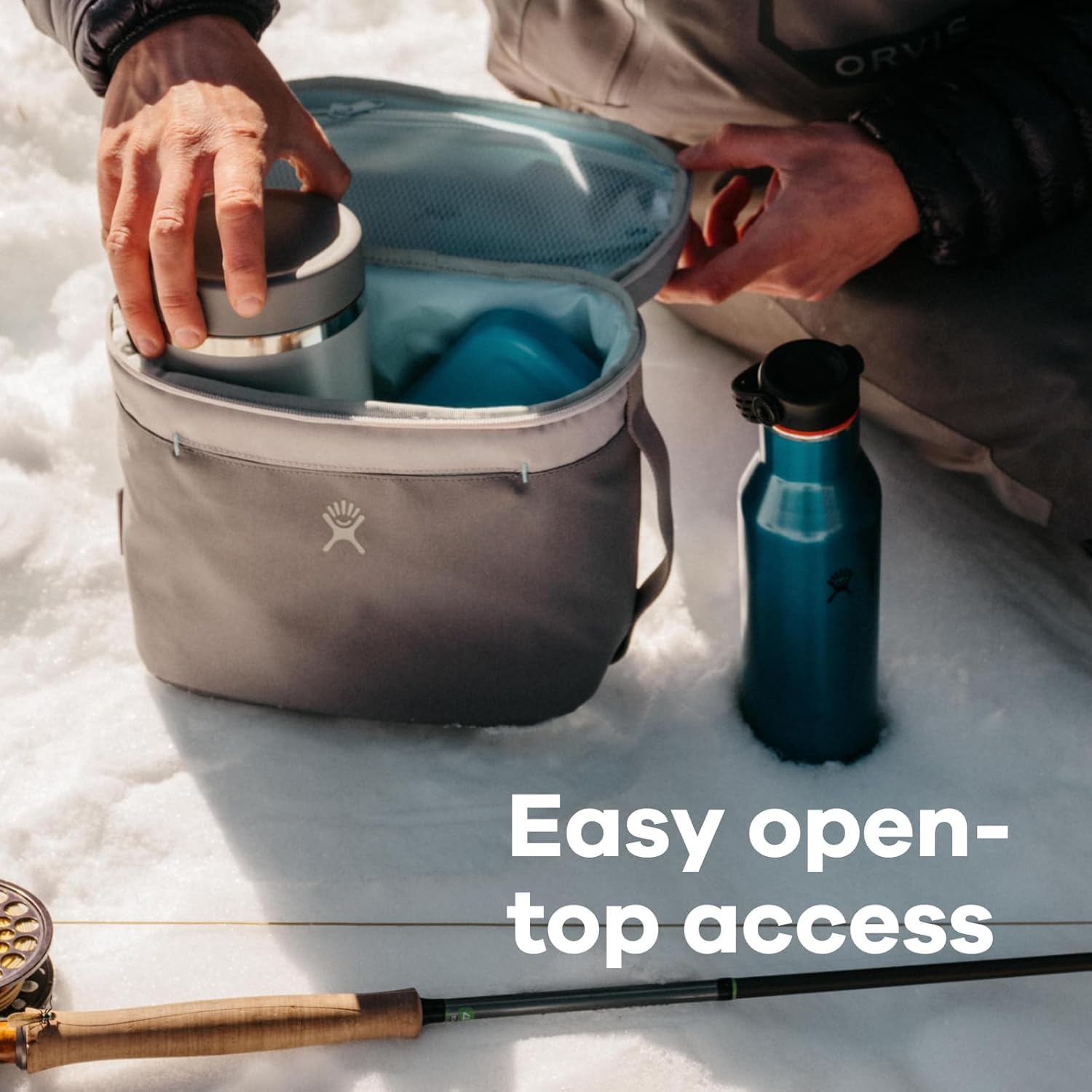 Hydro Flask lunch bag handle and pockets for on-the-go organization