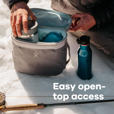 Hydro Flask lunch bag exterior is water resistant and durable