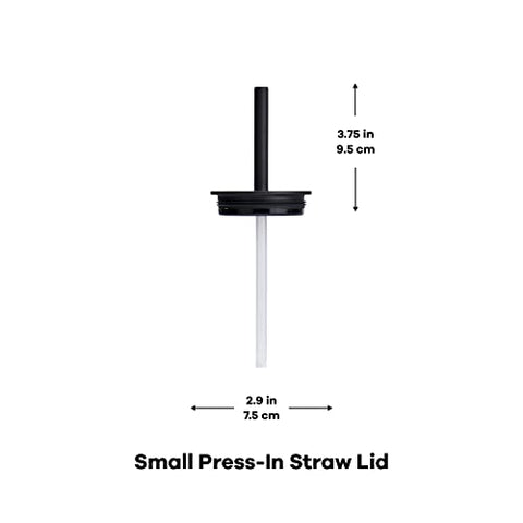 Hydro Flask press-in straw lid on 12 oz all-around tumbler for splash protection