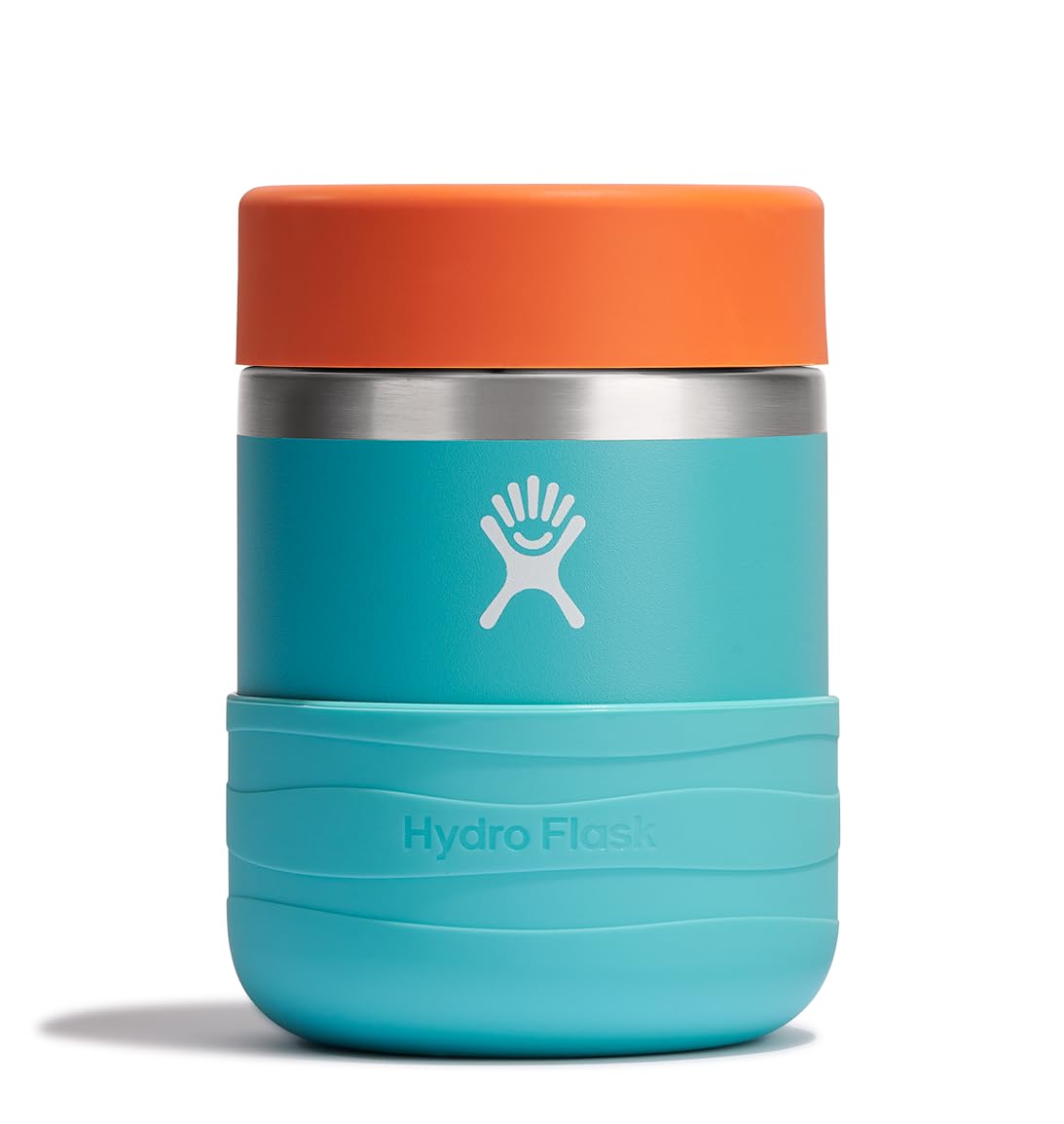Hydro Flask Seaspray Blue 12oz food jar lid close-up with easy‑grip design.