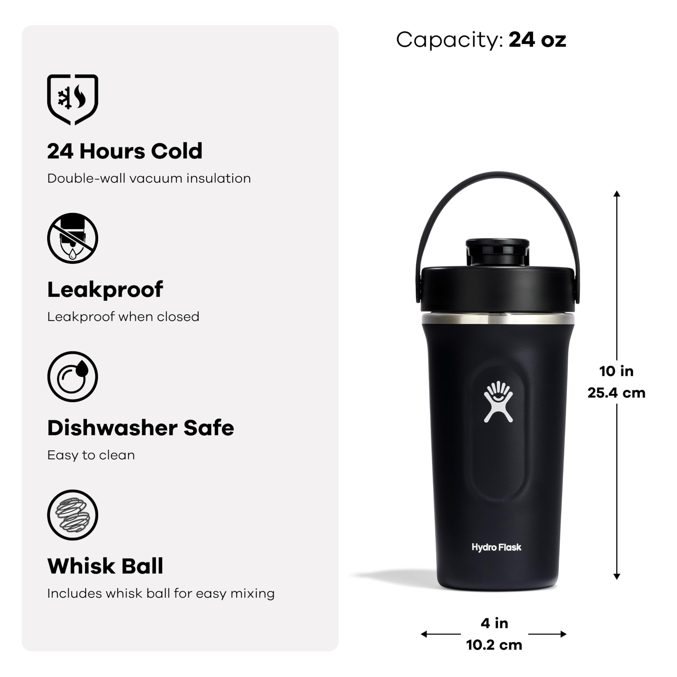 Hydro Flask Shaker Bottle 24oz Surf Blue ergonomic grip for comfortable handling during workouts