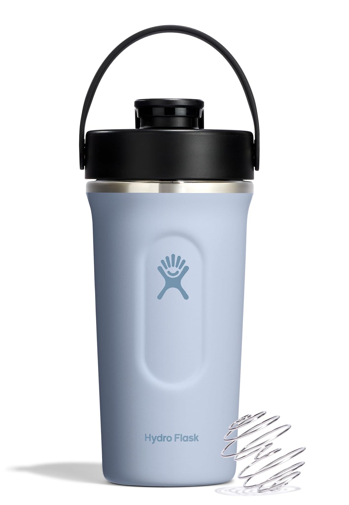 Hydro Flask Shaker Bottle 24oz Surf Blue, front view, ideal for on-the-go smoothies