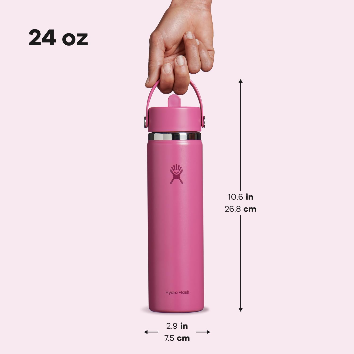 Stainless steel, BPA-free construction of the reef pink Hydro Flask for pure taste.
