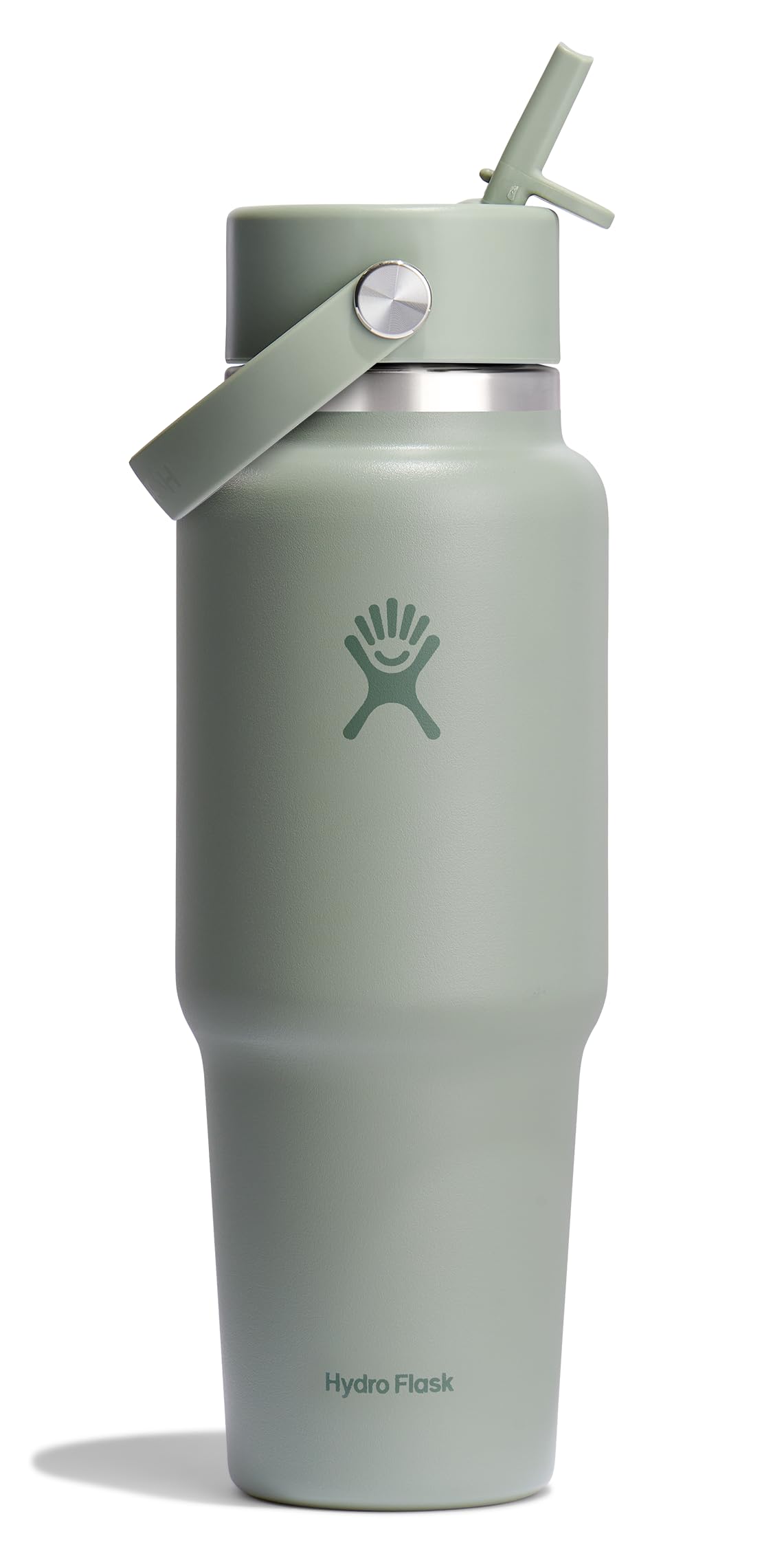 Hydro Flask Travel Bottle Agave Green with cupholder-fit design for on-the-go hydration