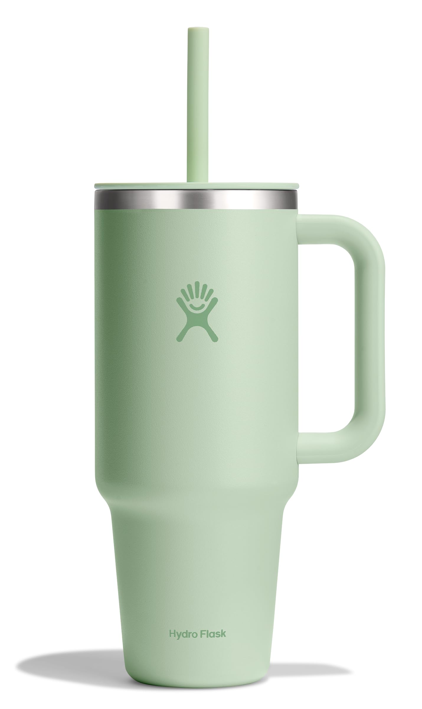 Hydro Flask Travel Tumbler 40 oz Aloe Green with Handle for easy on-the-go hydration