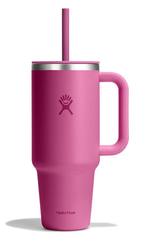 Hydro Flask 40 oz Reef Pink travel tumbler with handle for easy on-the-go hydration