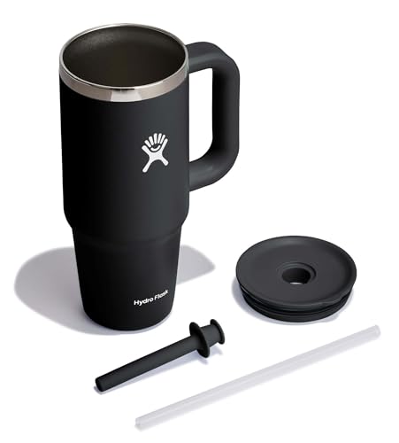 Hydro Flask Travel Tumbler with double-wall insulation keeps drinks cold for hours.