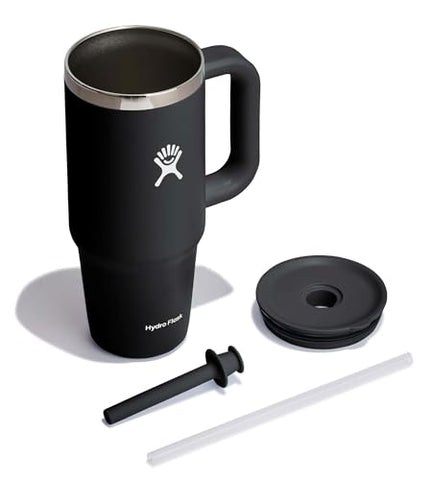 Hydro Flask Travel Tumbler with double-wall insulation keeps drinks cold for hours.