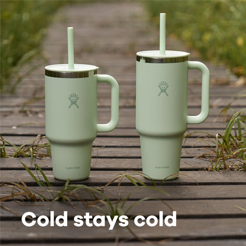 Hydro Flask Travel Tumbler Ergonomic handle for easy carrying.