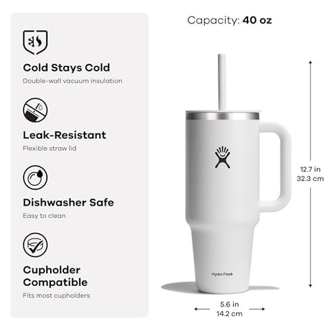 Hydro Flask flexible straw lid offers comfortable sipping from any angle.