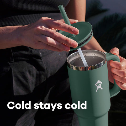 Hydro Flask travel tumbler is rugged for outdoor adventures and daily commutes.
