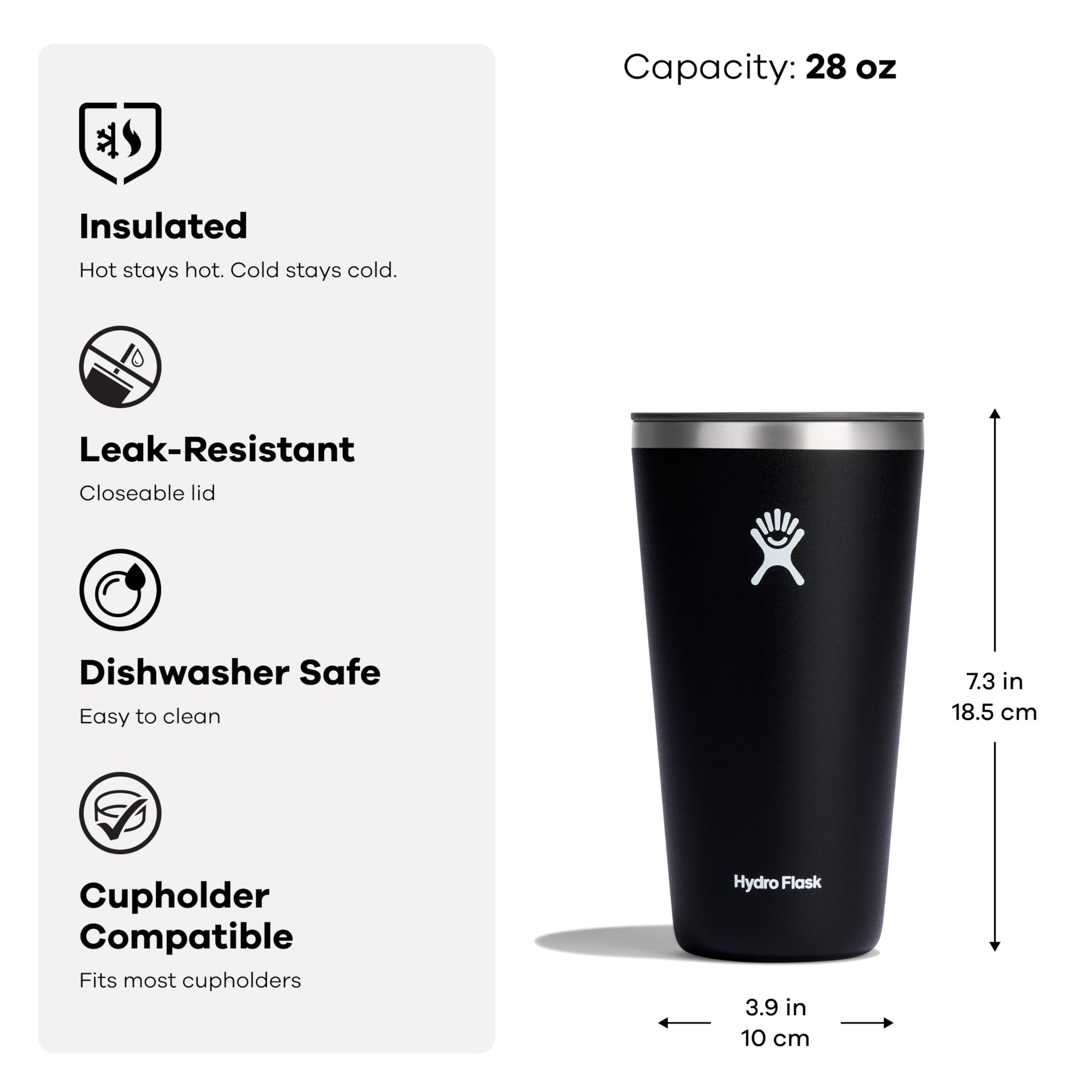 Hydro Flask dishwasher-safe design simplifies cleanup after busy days.