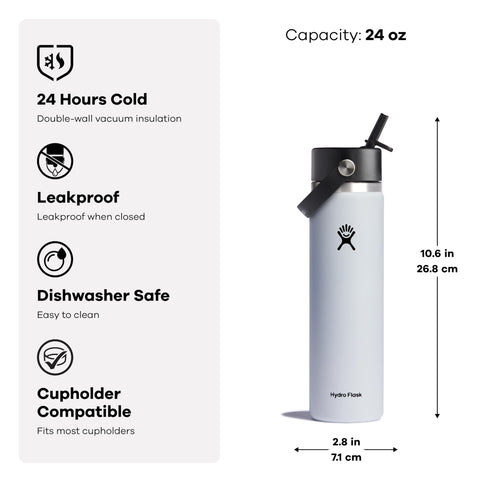 Hydro Flask Wide Mouth Agave bottle in cupholder, fits in car or gym bag