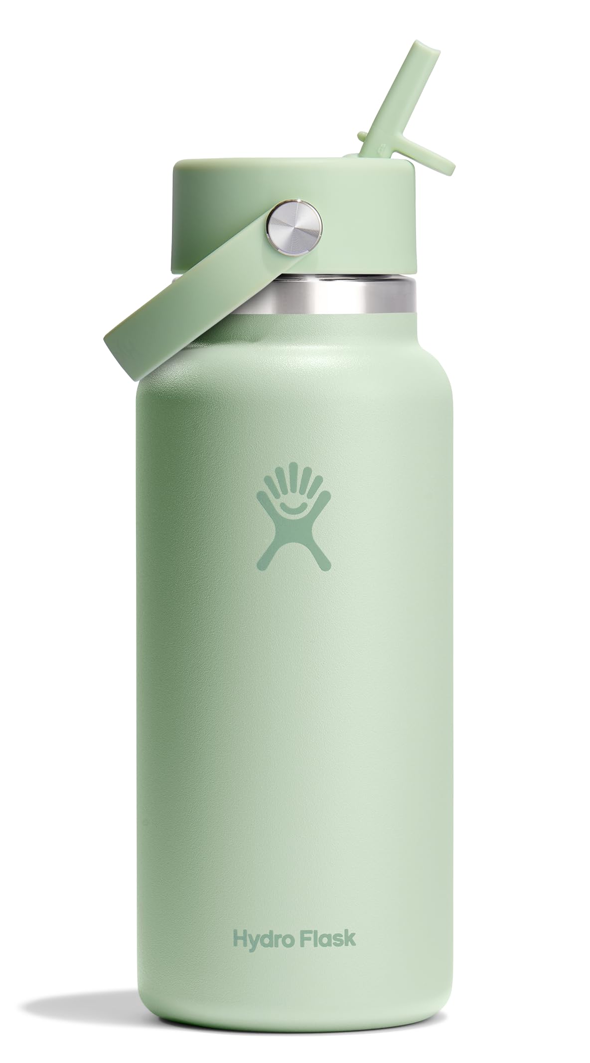 Hydro Flask 32 oz wide-mouth Aloe Green bottle for on-the-go hydration.