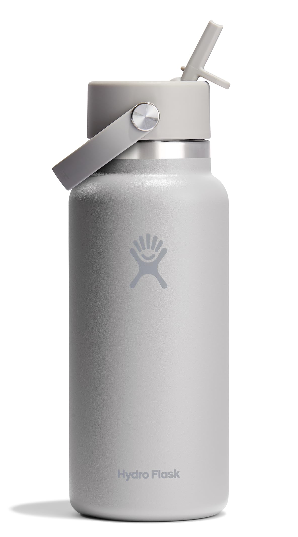 Hydro Flask wide-mouth bottle with flex straw cap for on-the-go hydration