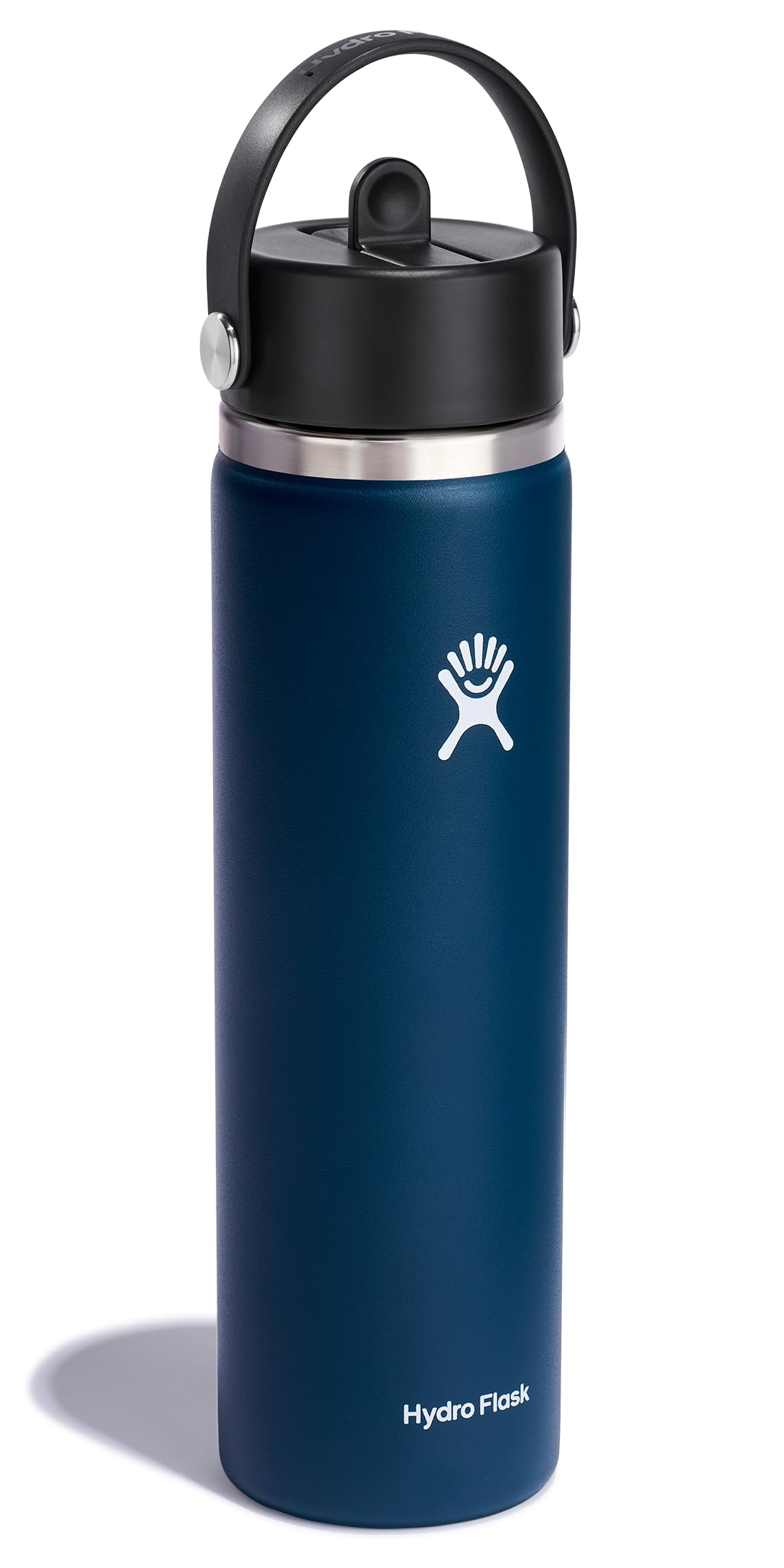 Hydro Flask wide-mouth cap with flex straw for on-the-go sipping.