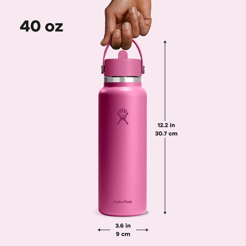 Hydro Flask wide-mouth bottle handles ice cubes and quick refills.