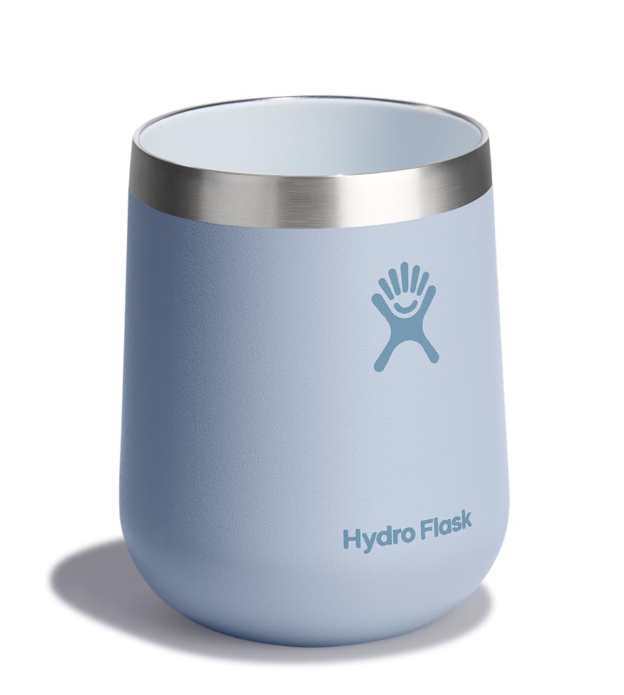 Hydro Flask wine tumbler lid closed shows leak-resistant design.